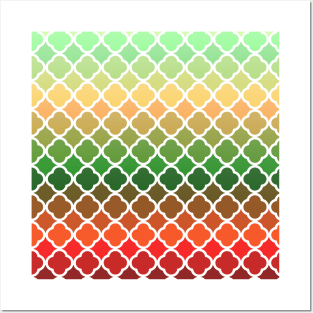 Ombre Quatrefoil Pattern Posters and Art